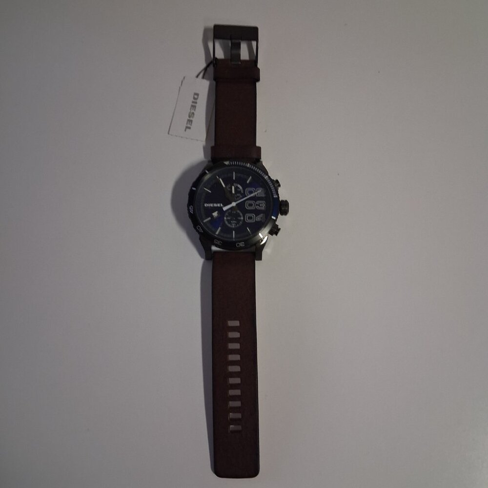 Diesel Men’s Double Down Watch – Brown Leather (DZ4312) New